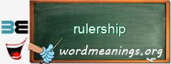 WordMeaning blackboard for rulership